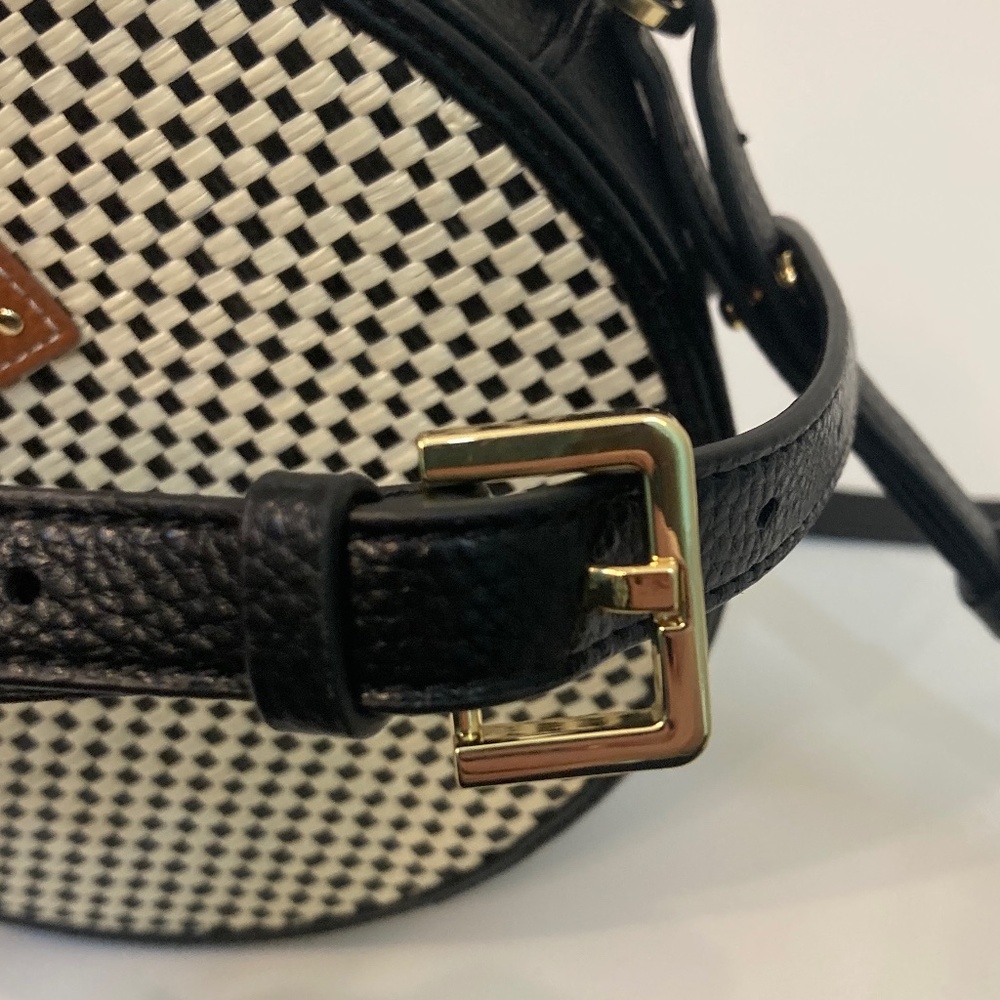 Never Fully Dressed Circle Cross Body Bag - Black and White Checked - Picture 3 of 10